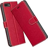 ELESNOW Cover per iPhone 8 Plus / 7 Plus, Flip Custodia in Pelle PU Premium per Apple iPhone 8 Plus / 7 Plus (Rosso)