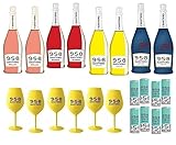 Santero 958 Spumante Color Pack Con 6 Bicchieri Gialli